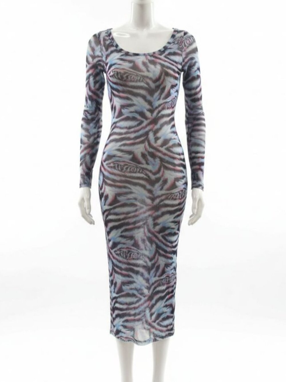 Missoni Women's Blue Mesh Bodycon Dress Swimwear Cover-Up Size 40